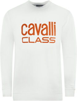 Cavalli Class vet merklogo wit sweatshirt