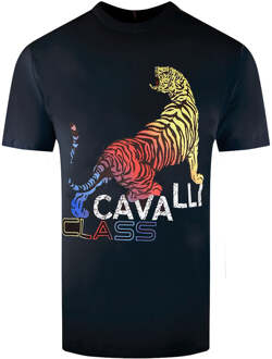 Cavalli Class vet tijgerontwerp zwart T-shirt