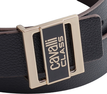 Cavalli Class Vrouwen Omkeerbare Riem met Verwijderbare Gesp CCBT00261 Zwart