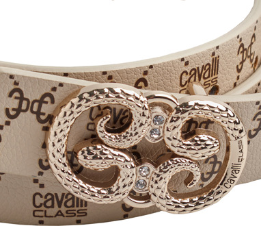 Cavalli Class Vrouwen Omkeerbare Riempje met Verwijderbare Gesp CCBT0020 Beige