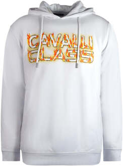 Cavalli Class Witte hoodie met Cavalli Class Fire-logo