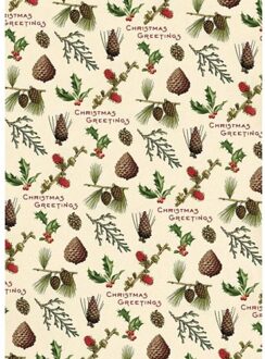Cavallini & co kerst poster vintage - pine cones
