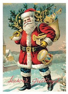 Cavallini & co kerst poster vintage - vintage santa