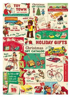 Cavallini & co kerst poster vintage - vintage toy catalog