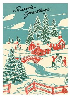 Cavallini & co kerst poster vintage - winter wonderland