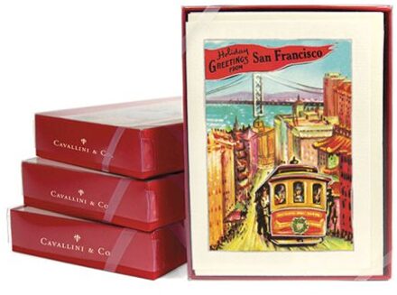 Cavallini & co kerst wenskaarten in box - san francisco