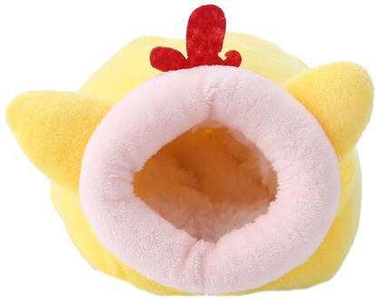 Cavia Hamster Huis Winter Warm Mini Dier Huisdier Slapen Bed Pluche Warme Hamster Puppy Kitten Bed Zachte Nest Kennel mat Geel