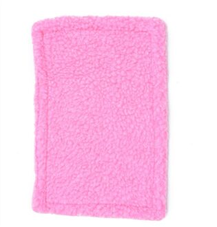 Cavia Pluche Mat Coral Fleece Warm Pad Voor Kleine Huisdier Hamster Muizen Rat Chinchilla Deken Dubbelzijdig Wasbare bed Kussen roze
