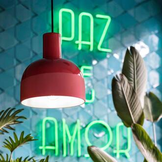 Caxixi hanglamp van keramiek, rood