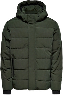 Cayson Puffer Jas Heren donker groen - M