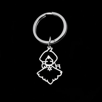 Cazador Personalized Custom kids Drawing Keyring Children's Art Personalized Stainless Steel Customized Ketchain Memorial Gift