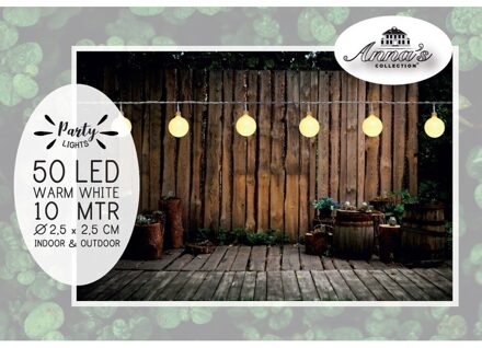 CBD Partyverlichting - 50 LED - ø2.5 cm - Mat Wit - 10m