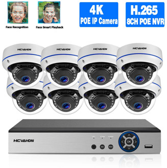 CCTV POE Camera Security System Kit 4k 16ch NVR Kit 5MP Outdoor Waterproof Dome IP Video Surveillance Camera System Set POE 8MP