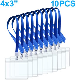 Cdc Vaccinatie Card Protector 4X3 Inches Transparante Kaarthouder Beschermende Cover Waterdicht Voor School Business Tentoonstelling 10stk met neck