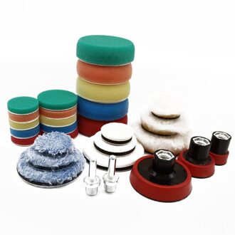 Cdwts 29Pcs Kit T-Vorm Auto Detail Polijsten Kit & Buffing Pads Voor Auto Polijstmachine Elektrische Boor Polijstmachine m14 Draad