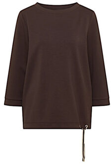 Cecil T-shirt 324663 macchiato brown - maat L Bruin