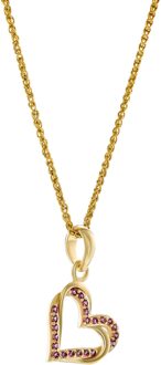 'Cecilia' Dames 925 Sterling Zilveren Hangertje met Ketting - Goud ZH-7584/R