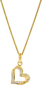 'Cecilia' Dames 925 Sterling Zilveren Set: Ketting + Oorbellen + Ring - Gouden SET-7584/G - L