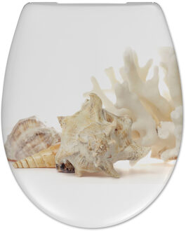 CEDO Shell Print - WC Bril / Toiletbril - met Softclose en Quickrelease Toiletzitting - Duroplast - Betonlook Grijs