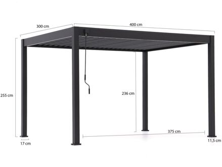 Cedrino Pergola 400x300x255cm - Laagste prijsgarantie! Zwart