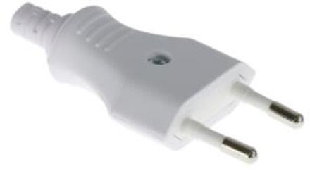 CEE 7/16 niet-geaarde rechte Euro stroomstekker (m) / wit