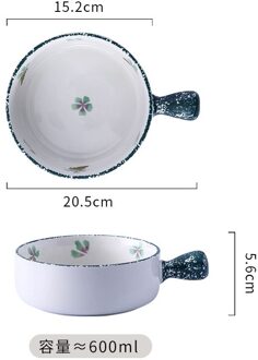 Celebrity Oven Kom Thuis Liefde Creatieve Online Celebrity Schotel Japanse Keramische Servies Magnetron Koken Handvat 5.8duim Lucky gras