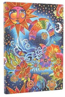 Celestial Seasonings Paperblanks 2026 weekly planner celestial magic, 12 maanden, horizontaal, flexi midi