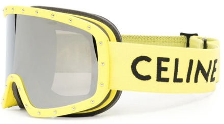 Céline Gele Ski Goggles met Accessoires Celine , Yellow , Unisex - ONE Size