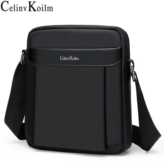 Celinv Koilm Brand High-end Men Business Messenger Bag For 7.9 inches iPad Shoulder Men's Canvas Cloth Bag New Black Office Work