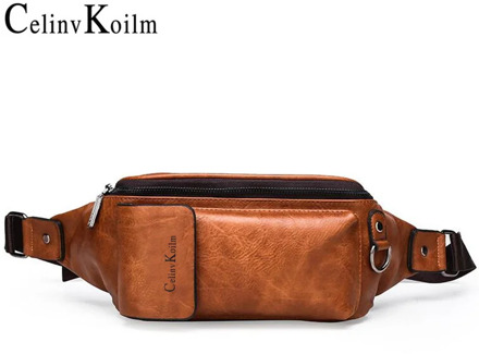 Celinv Koilm Fanny Pack for Men Water Resistant Fashion Waist Bag with Adjustable Belt Waist Pack Outdoor Crossbody Shoulder Bag