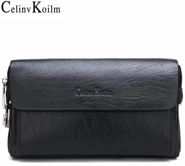 Celinv Koilm Luxury Brand Men's Handbag Day Clutches Bags For Phone and Pen High Quality Spilt Leather Wallets Hand bag Male