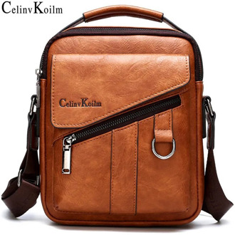 Celinv Koilm Luxury Brand New Men Bags Fashion Business Crossbody Shoulder Bag For Male Split Leather Messenger Tote Bag Travel