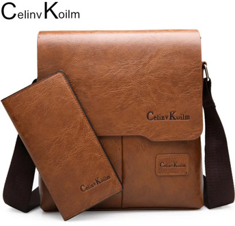 Celinv Koilm Man Messenger Bag 2 Set Men Leather Shoulder Bags Business Crossbody Casual Bag Famous Brand ZH1505/8068