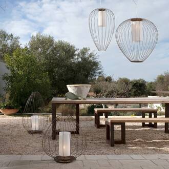 Cell - vloerlamp met kooi, Ø57cm, brons brons, wit