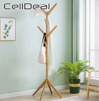 CellDeal Floor Coat Rack Solid Wood Free Standing Wood Coat Rack Stand For Coats Hats Scarves Clothes Creative Home Furniture