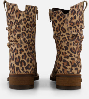 Cellini Leopard Plooi Enkellaarsjes bruin Leer - 36,37