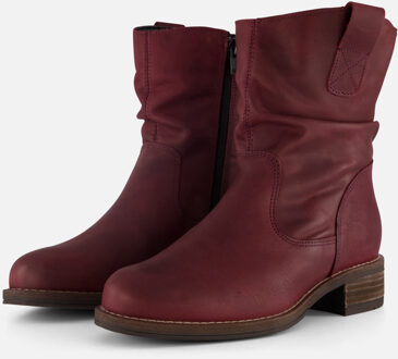 Cellini Plooi Enkellaarsjes rood Nubuck Bordeaux - 36,37,38,39,40