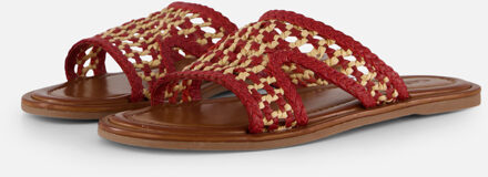Cellini Raffia Slippers rood Textiel - 36,37,38,39,40,41,42