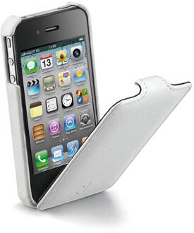 Cellular Line Apple Iphone 4/4s Flipcase Leder Wit