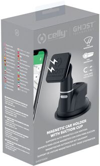 Celly Ghost Magnetische Dashboard Smartphonehouder, Zwart - Kunststof - Celly