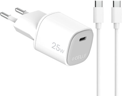 Celly Thuislader + USB-C > USB-C kabel 25W 0517658
