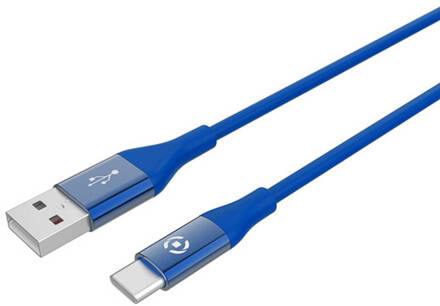 Celly Usb-kabel Type-c, 1 Meter, Blauw - Siliconen - Celly Feeling