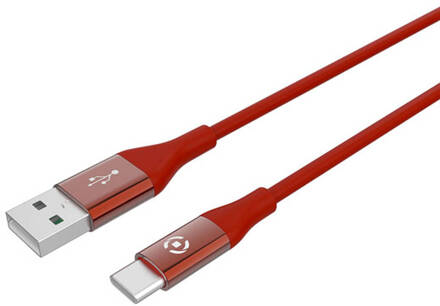 Celly Usb-kabel Type-c, 1 Meter, Rood - Siliconen - Celly Feeling