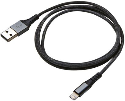 Celly USB-Lightning Kabel Nylon, Zwart - Celly