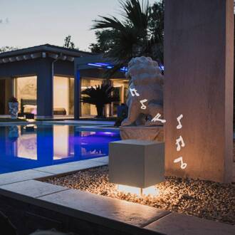 Cemento LED sokkellamp met luidspreker beton grijs