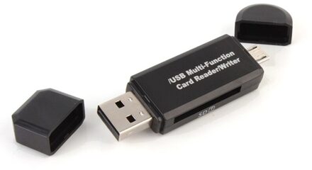 Centechi Micro USB OTG naar USB 2.0 Adapter SD Card Reader Voor Android Telefoon Tablet PC zwart