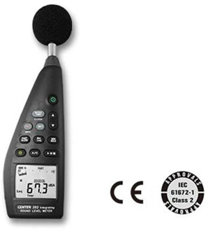 CENTER-392 Integrating Sound Level Meter (IEC 61672-1 class 2),Complies with IEC 61672-1 class 2 standard,Back-lit display.
