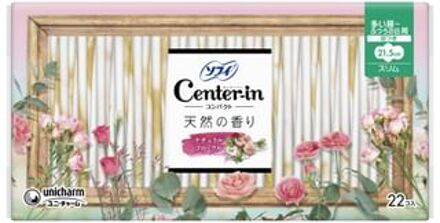 Center-In 1/2 Heavy Day Wing Feminine Pads 21.5cm Sweet Floral - 22 pcs