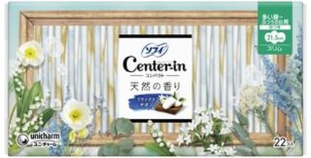 Center-In 1/2 Heavy Day Wing Feminine Pads 21.5cm White Soap - 22 pcs