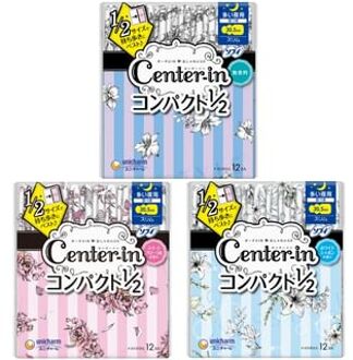 Center-In 1/2 Night Wing Feminine Pads 30.5cm Sweet Floral - 12 pcs